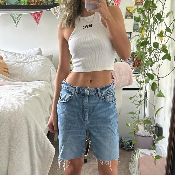Denim Mom Style Garage Jorts - Picture 1 of 5